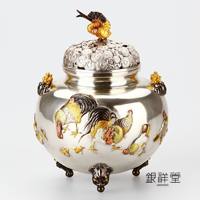 銀香炉 金鶏鳥香炉