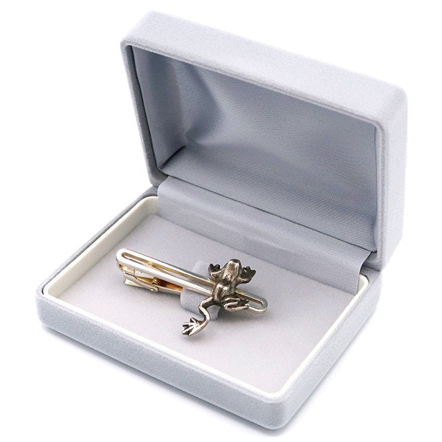 Silver frog tie pin №2
