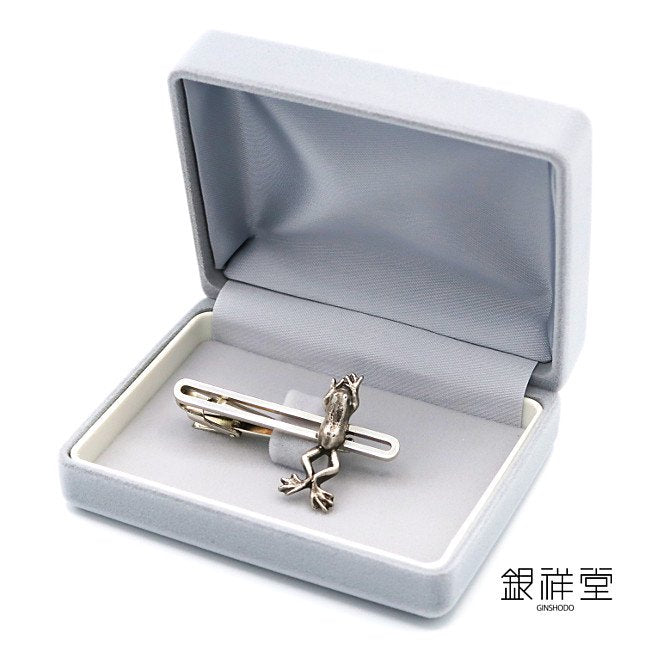 Silver frog tie pin №3