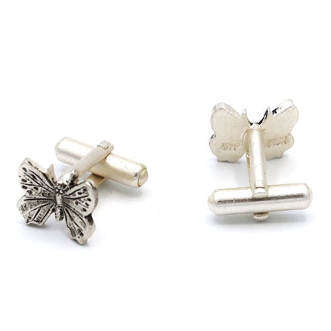 silver butterfly cufflinks