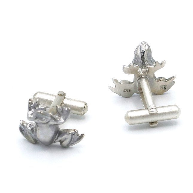 silver frog cufflinks