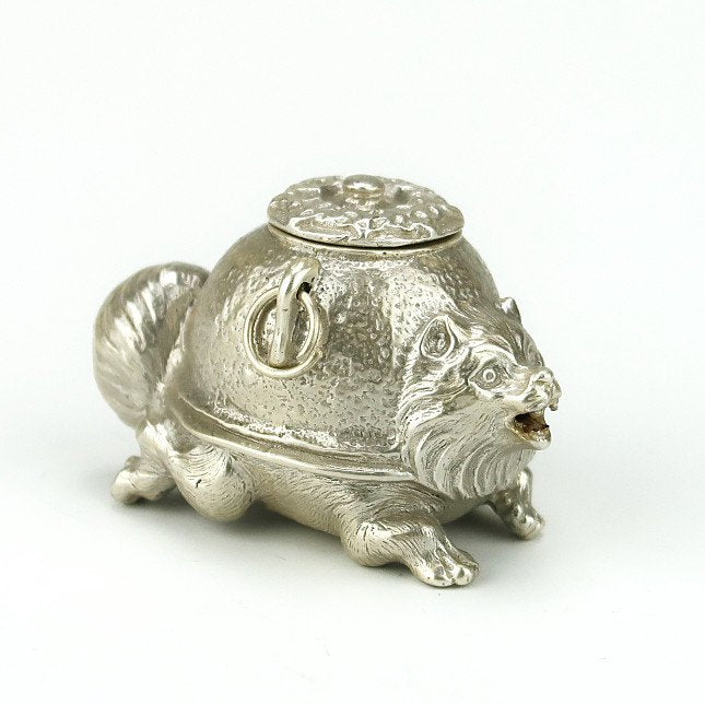 Silver Water Drop Bunbuku Chagama by Hirose