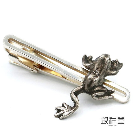 Silver frog tie pin №2