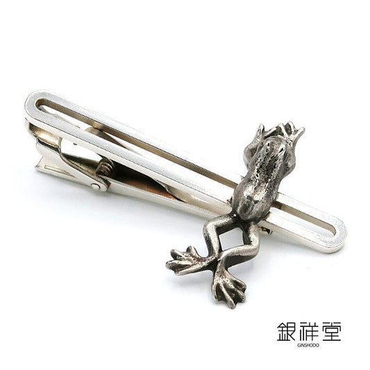 Silver frog tie pin №3