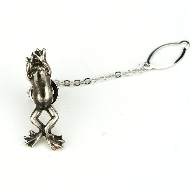 Silver Frog Tie Tack No.3