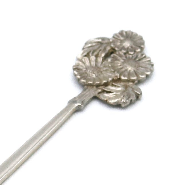 銀製　耳かき　菊