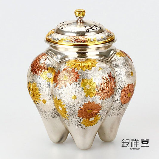 Silver Incense Burner Chrysanthemum Incense Burner