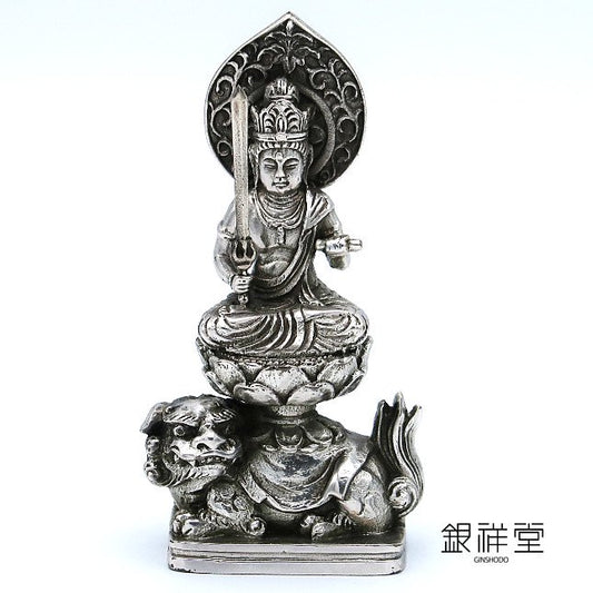Silver Seated Monju Bodhisattva Small