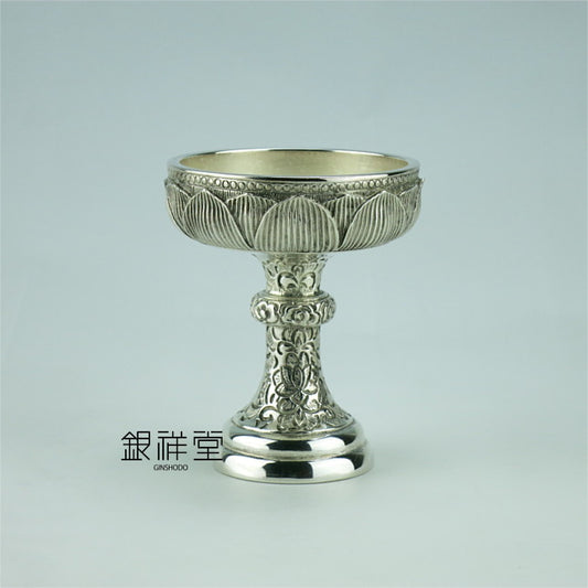 Silver Buddhist Rice Bowl Large